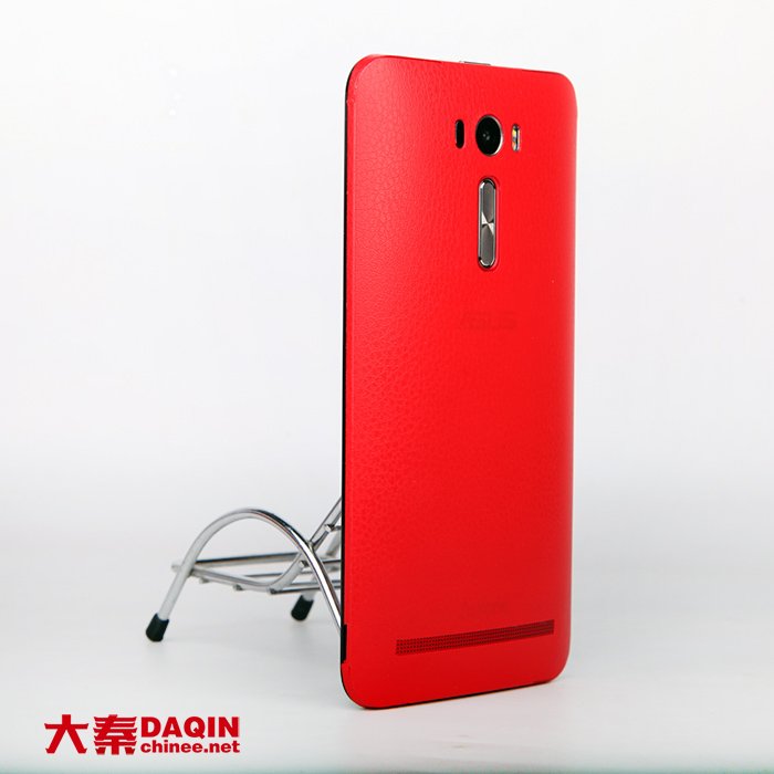 red leather phone skin