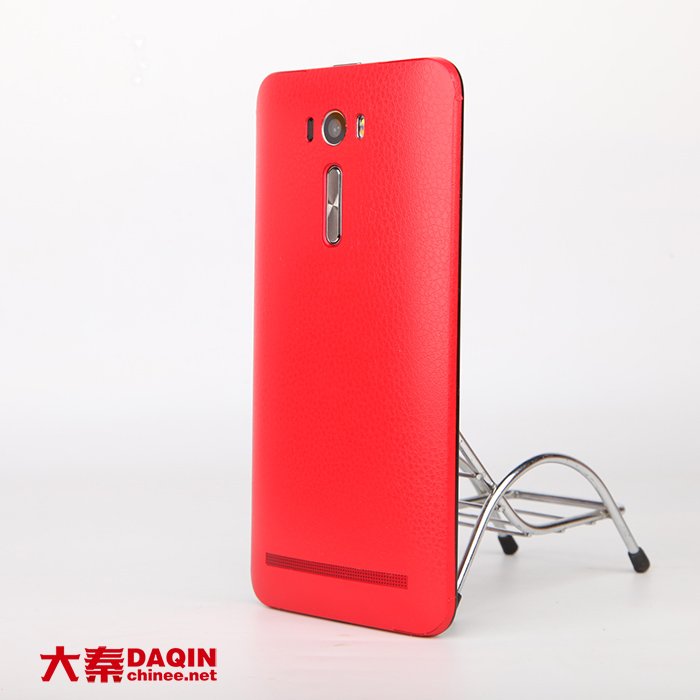 red leather phone skin